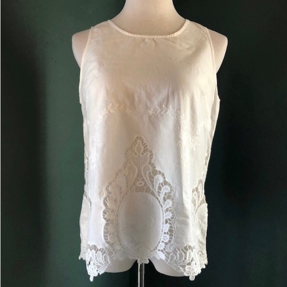 Lace Crochet top button down back , by Cynthia Rowley - Picture 1 of 4